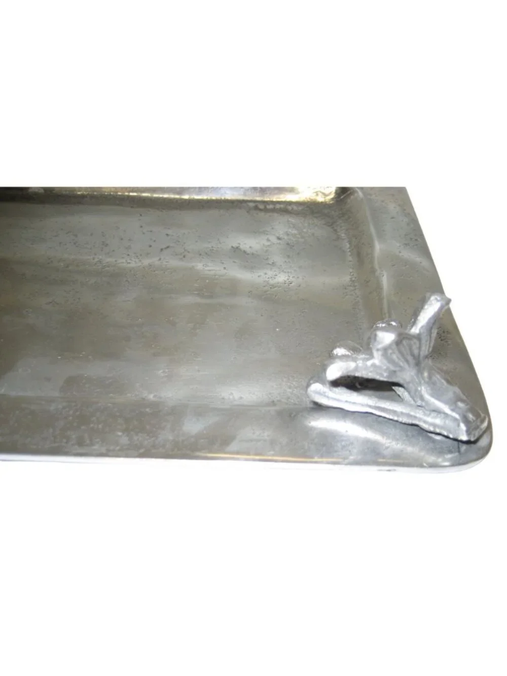 Charcuterie Cheese Tray Pewter Rectangular Raised Bird & Floral Design 17